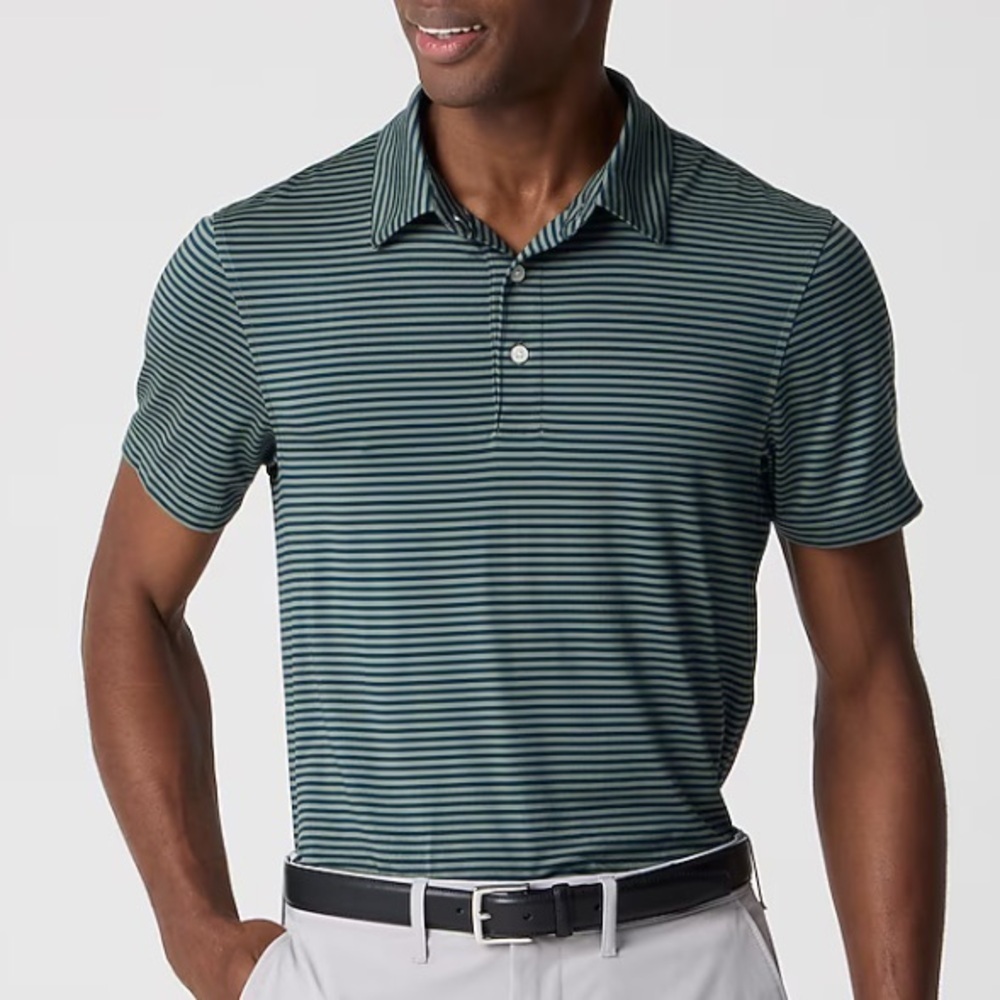 NWOT j crew Striped performance polo shirt nightfall blue